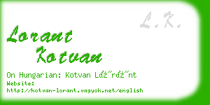 lorant kotvan business card
